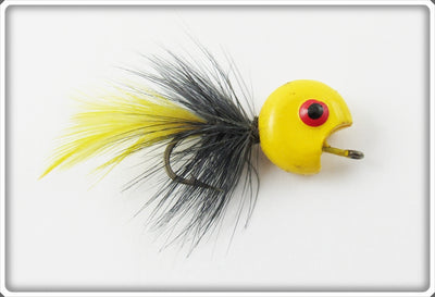 Vintage Weber Yellow Fly Rod Big Eye Popper Lure 