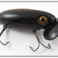 Vintage Fred Arbogast Solid Black Plastic Lip Jitterbug Lure