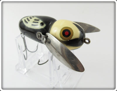 Vintage Heddon Black White Head Crazy Crawler Lure