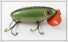 Vintage Fred Arbogast Green Scale Plastic Lip Jitterbug Lure 