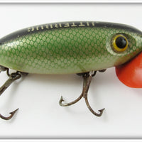 Vintage Fred Arbogast Green Scale Plastic Lip Jitterbug Lure 