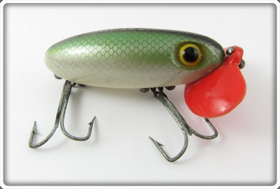 Vintage Fred Arbogast Green Scale Plastic Lip Jitterbug Lure