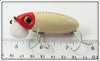 Arbogast Red & White Plastic Lip Jitterbug