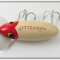 Arbogast Red & White Plastic Lip Jitterbug