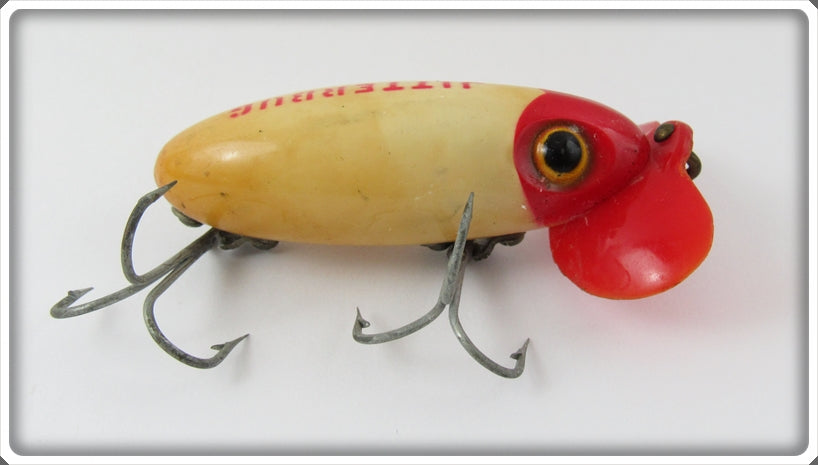 Vintage Fred Arbogast Red & White Plastic Lip Jitterbug Lure