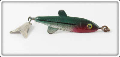 Vintage Fred Arbogast Green & Red Tin Liz Lure