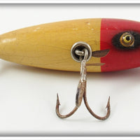 Vintage South Bend Red Head White Crippled Minnow Lure