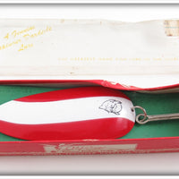 Vintage Lou Eppinger Red & White Huskie Junior Lure In Box