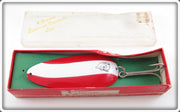 Vintage Lou Eppinger Red & White Huskie Junior Lure In Box