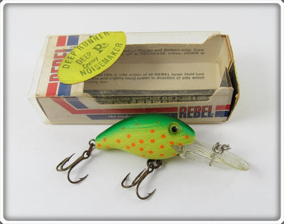 Rebel Chartreuse With Orange Spots Deep Teeny R In Box