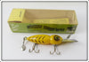 Whopper Stopper Yellow With Black Ribs Hellbender In Correct Box 1103