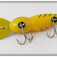 Whopper Stopper Yellow With Black Ribs Hellbender In Correct Box 1103
