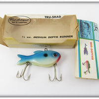 Arbogast Blue & White Tru Shad In Correct Box 12 BL