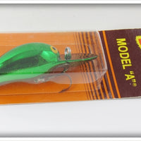 Vintage Bomber Green Chrome Model A Lure On Card