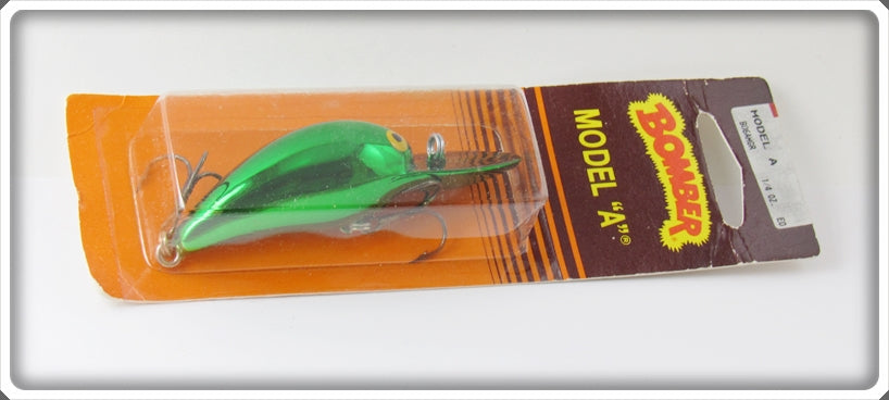 Vintage Bomber Green Chrome Model A Lure On Card