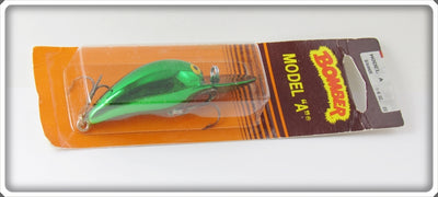 Vintage Bomber Green Chrome Model A Lure On Card