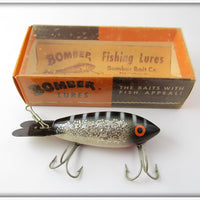 Vintage Bomber Black White Silver Sparkle Model 500 Lure In Box