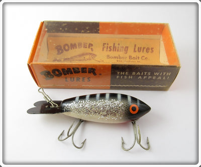 Vintage Bomber Black White Silver Sparkle Model 500 Lure In Box