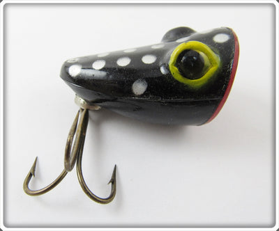 Vintage Brook's Black White Spotted Popper Lure