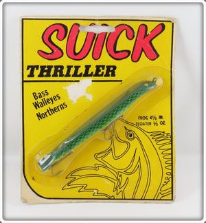 Vintage Suick Lure Mfg Frog Suick Thriller Lure On Card