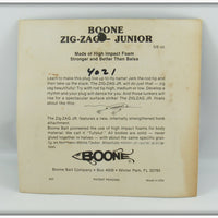 Boone Bait Company Chartreuse & Brown Scale Zig Zag Junior On Card