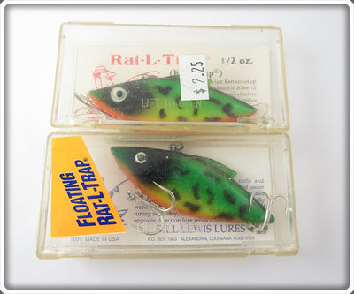 Bill Lewis Green Crawdad Rat-L-Trap Pair In Boxes