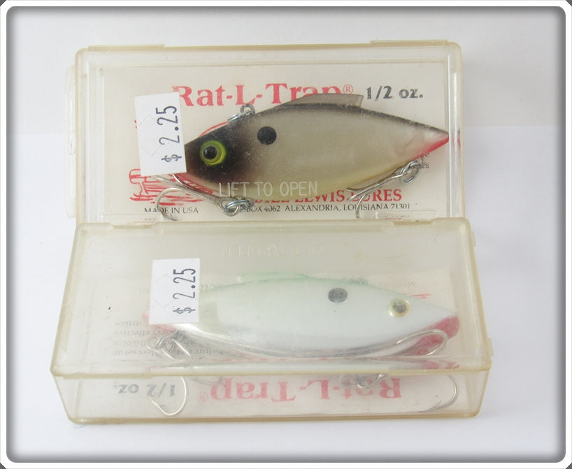 Bill Lewis Chrome & Grey Rat-L-Trap Pair In Boxes