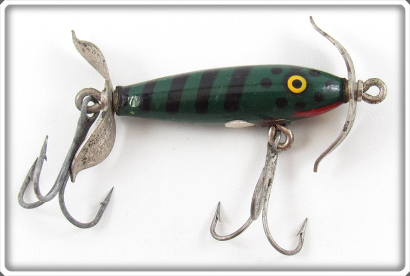 Vintage Eger Bait Mfg Green & Black Baby Dillinger Lure For Sale