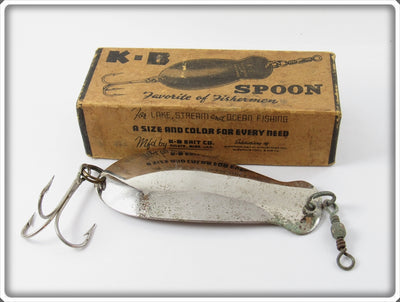 K-B Bait Co Silver Size 4 K-B Spoon In Correct Box
