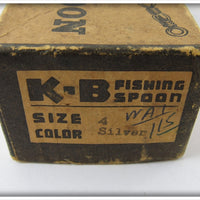 K-B Bait Co Silver Size 4 K-B Spoon In Correct Box