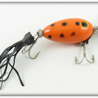 Vintage Fred Arbogast Orange Black Spots Arbo-Gaster Lure 