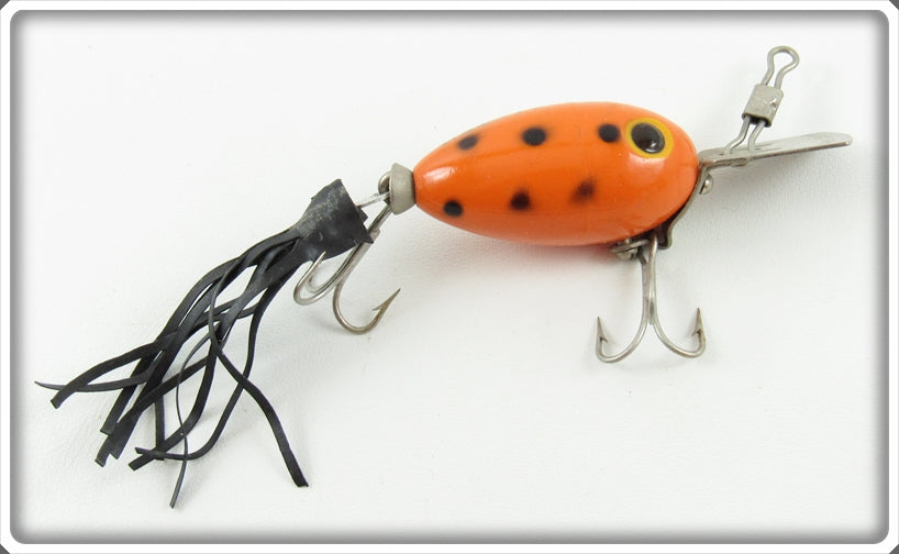 Vintage Fred Arbogast Orange Black Spots Arbo-Gaster Lure 