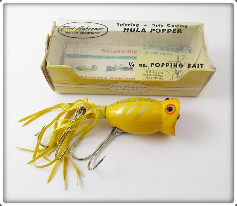 Arbogast Yellow Hula Popper In Box