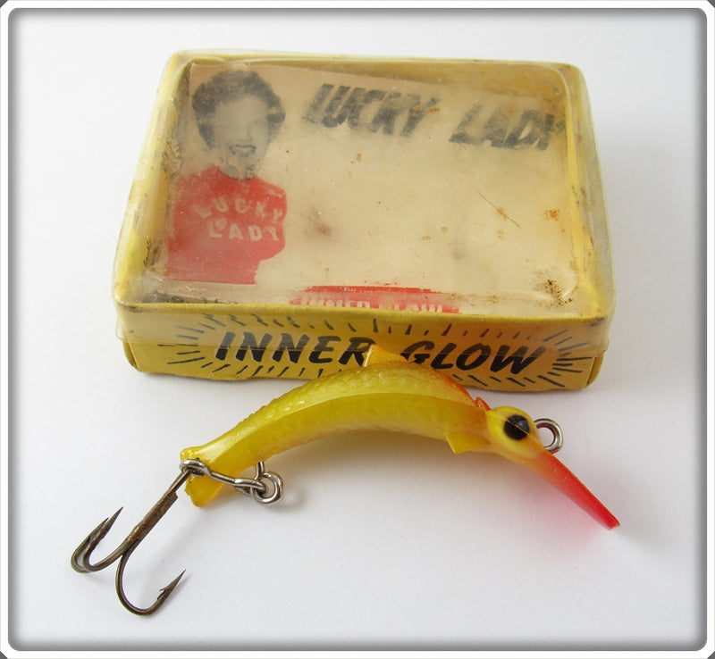 Vintage Fishing International Yellow Lucky Lady Lure In Box For Sale