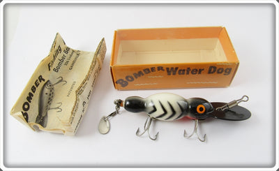 Bomber Bait Co White Black Ribs Water Dog In Correct Box 1506