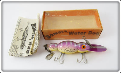 Bomber Bait Co Purple Back Yellow Belly Silver Sparkle Water Dog In Correct Box 1571