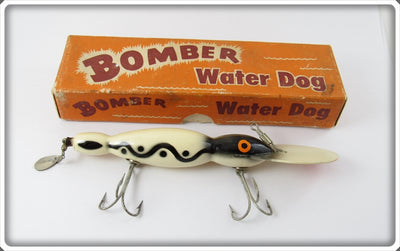 Bomber Bait Co White Black Shadow Stripe Water Dog In Correct Box 1708