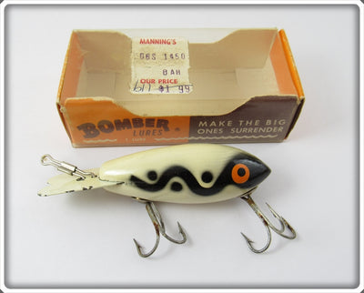 Bomber Bait Co White Black Shadow Stripe #400 In Box