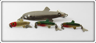 Arbogast Spin Liz & Fly Rod Tin Liz Lot Of Four