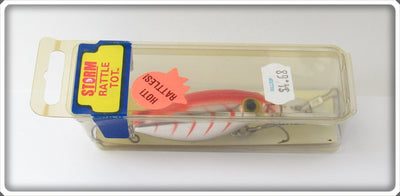 Storm Metallic Silver Red Herringbone Rattle Tot In Box