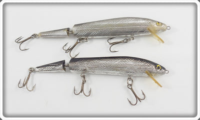 Unknown Rebel Or Rapala Jointed Minnow Type Pair: Silver/Black