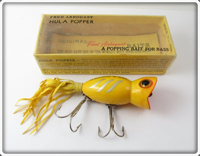 Arbogast Yellow Shore Hula Popper In Box