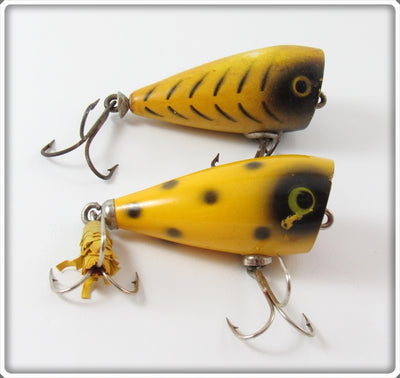 Vintage Whopper Stopper Yellow & Black Topper Lure Pair