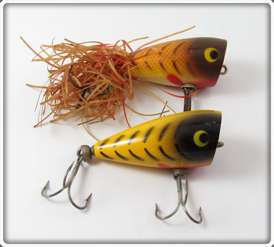Vintage Whopper Stopper Yellow Shore & Perch Topper Lure Pair 