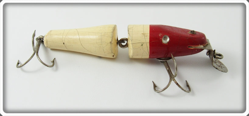 Vintage AWS Red & White Jointed Baby Pikie Lure