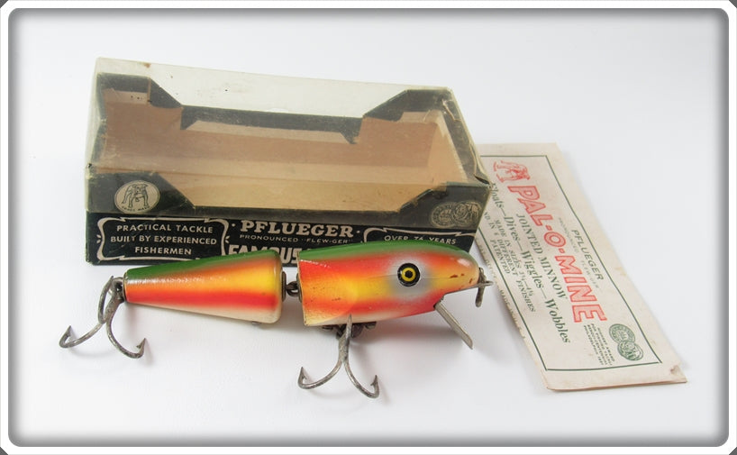 Vintage Pflueger Rainbow Blend Jointed Palomine Lure In Box