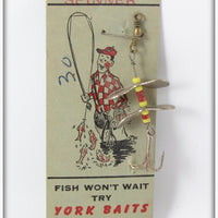 York Baits Yellow & Red Bead DO-L Spinner Lure On Card
