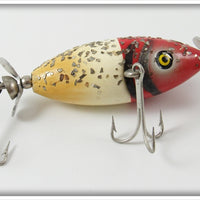 Vintage Pflueger Red Head Silver Sparks Baby Scoop Lure