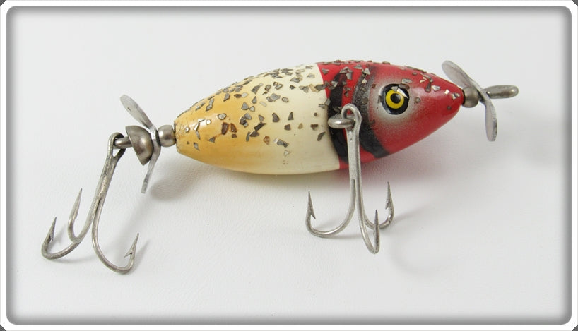 Vintage Pflueger Red Head Silver Sparks Baby Scoop Lure