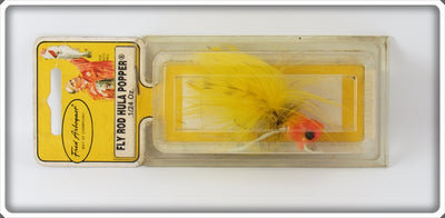 Vintage Fred Arbogast Yellow Fly Rod Hula Popper Lure In Box